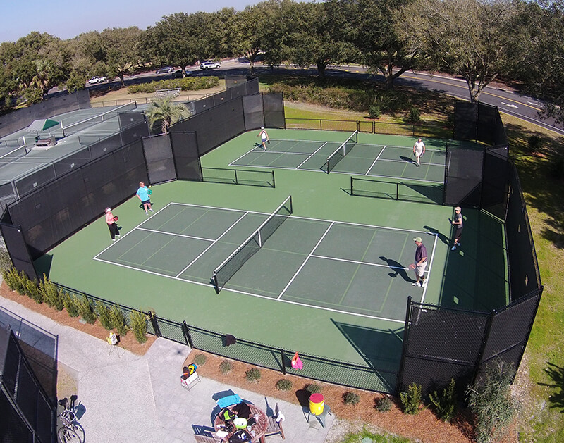 adults playing Pickleball on seabrook