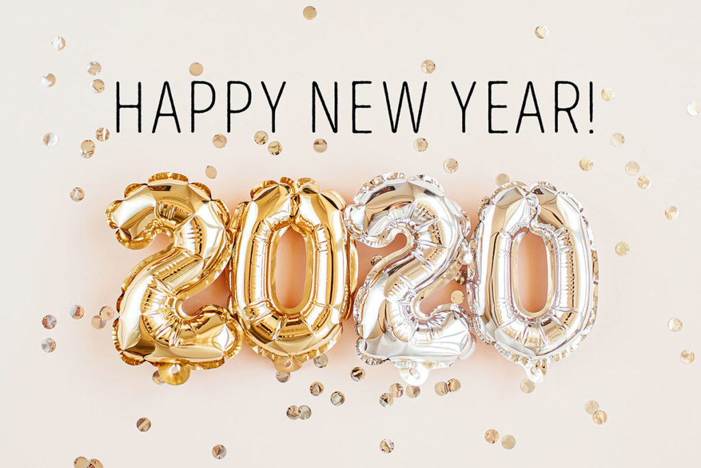 happy new year image with 2020 balloons