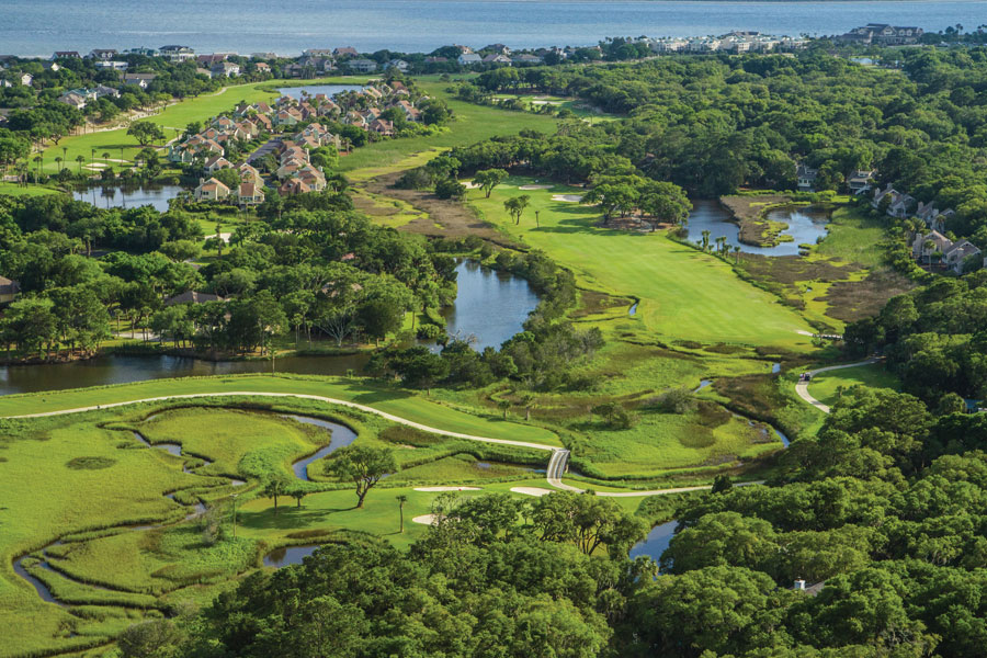 aerial view of seabrook island luxury golf courses
