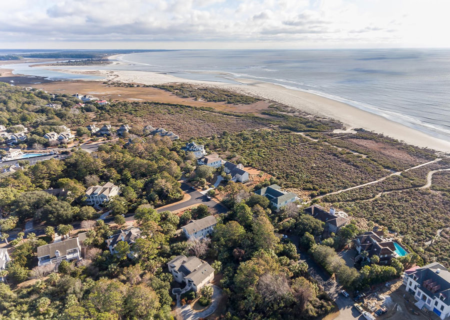 aerial view of Seabrook neighborhood close to beach
