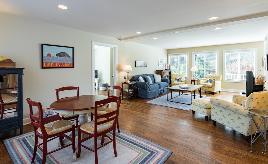 living room with eating space