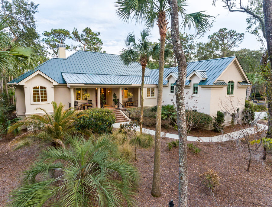 seabrook island home with palm trees