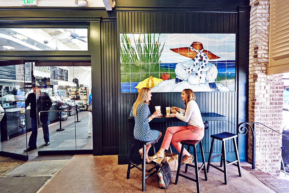 Two girls out to dinner in Charleston, SC.